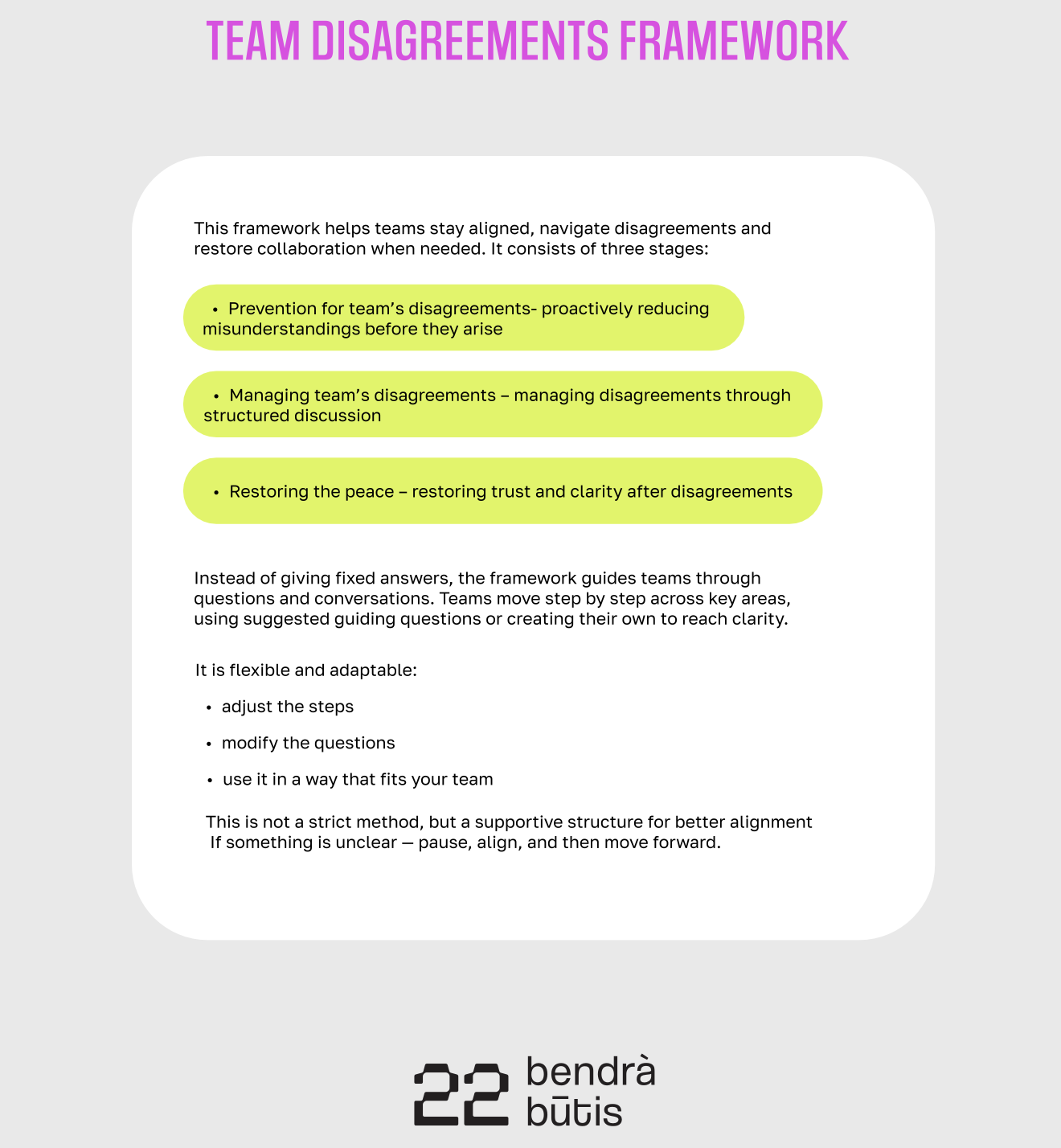 Link to the algorithms of managing team disagreements